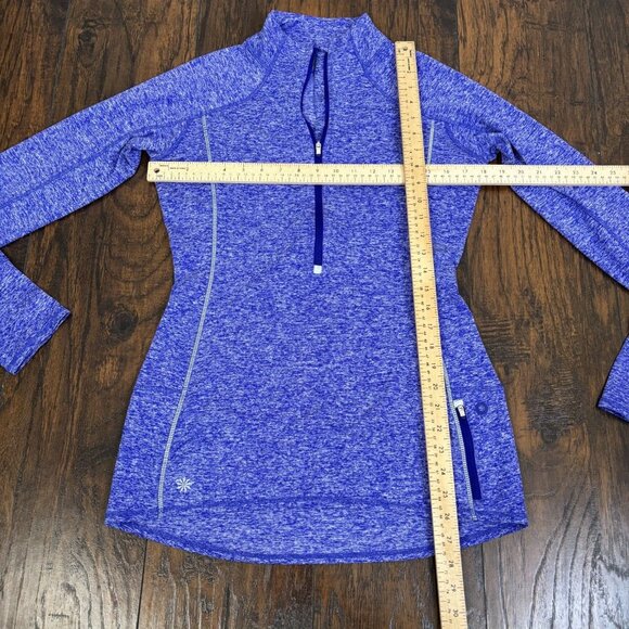 Athleta Running Wild 3.0 Half-Zip Pullover Small Heather Purple Long Sleeve - Picture 8 of 12